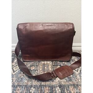 Vintage Leather Shoulder Satchel Laptop Bag 17 Inch Big Bag New Men's Messenger